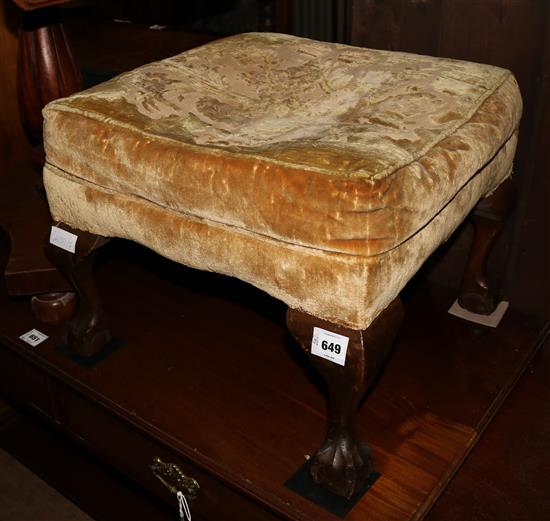 Mahogany ball & claw stool
